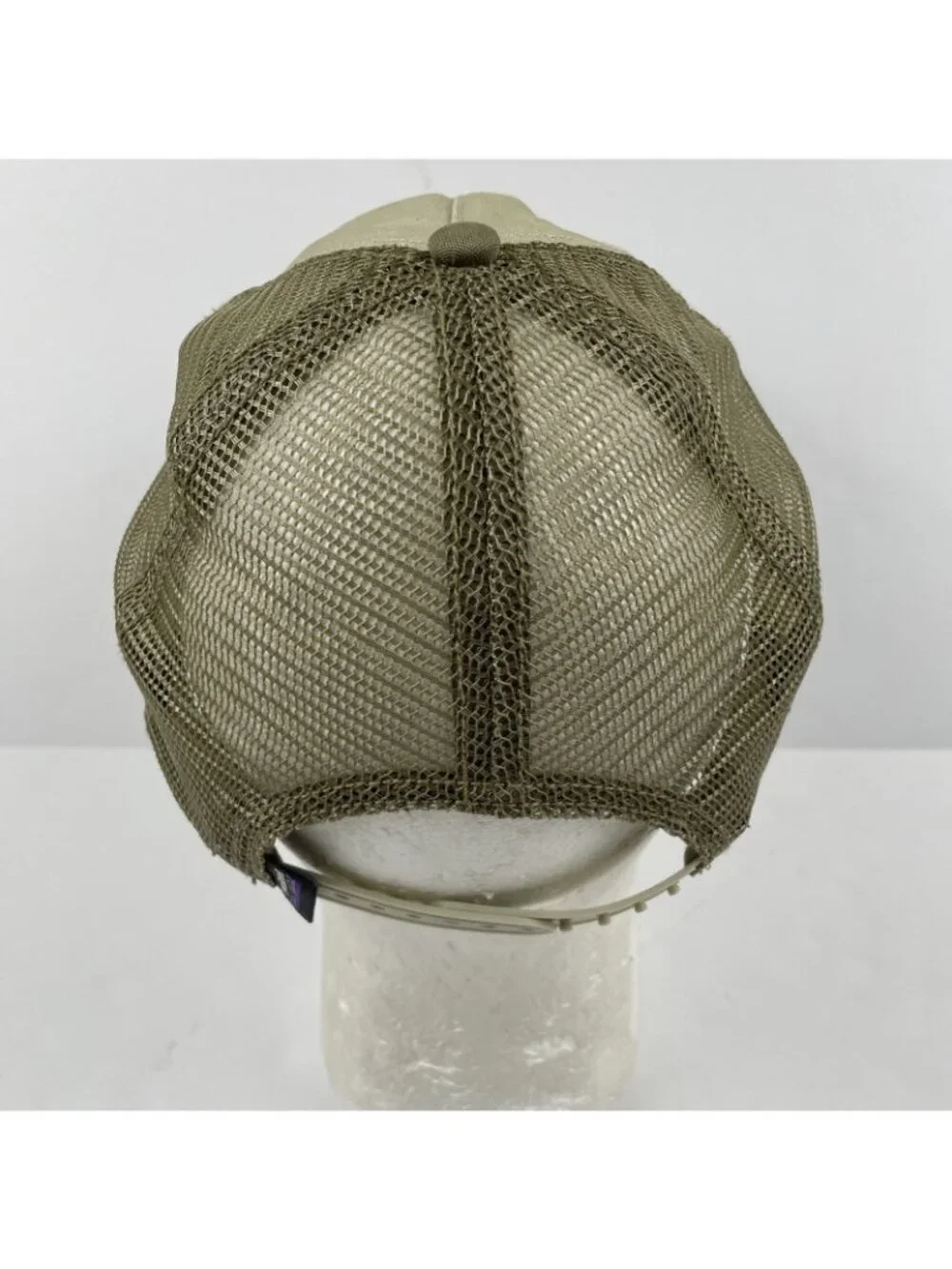 Patagonia Fitz Roy Bison Trucker  Hat Mesh Snapback Organic Cotton Canvas Beige